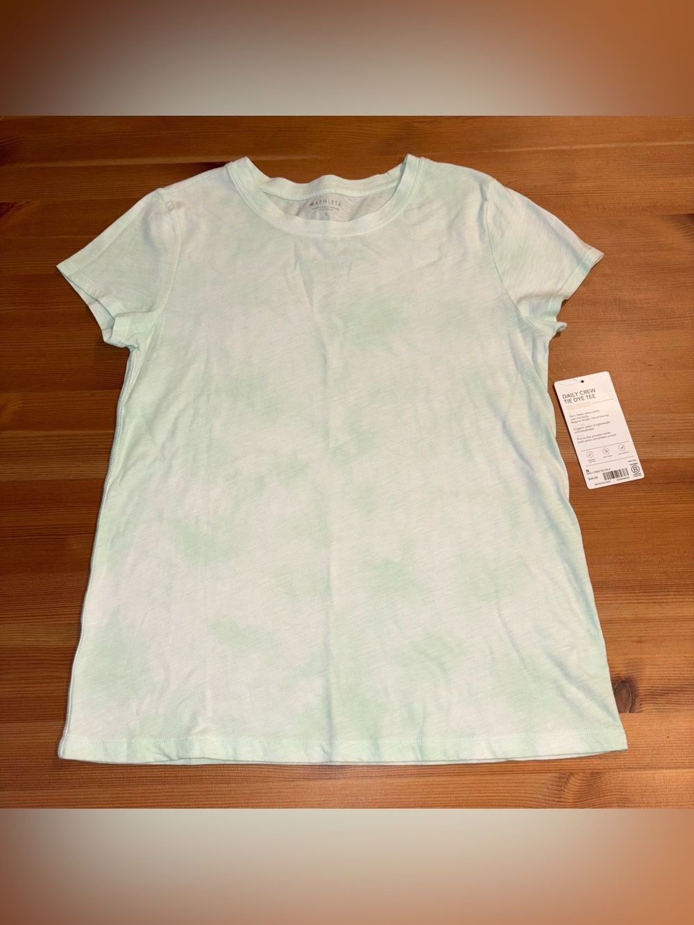 Athleta Women's Daily Crew Tie Dye Tee NWT Mint Green Size Small